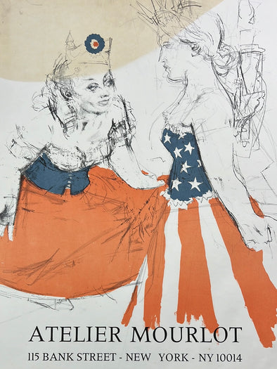 Marianne & The Goddess of Liberty - 1967 Jack Levine poster vintage New York City, NY