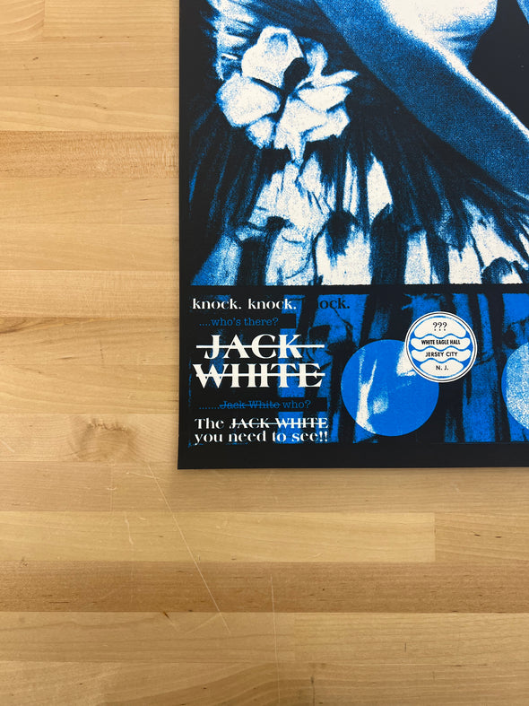 Jack White - 2024 Rob Jones poster New Haven, CT Toad's Place Cyan & Black