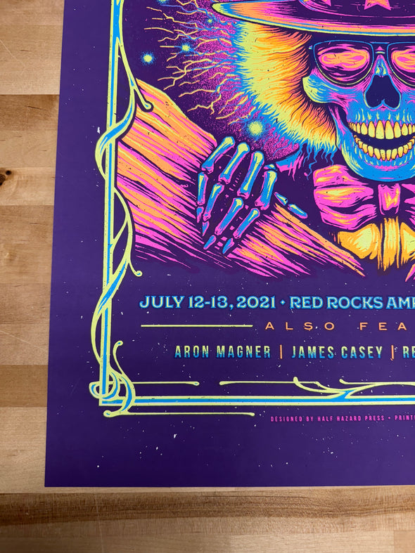 Billy & The Kids - 2021 Half Hazard poster Morrison, CO Red Rocks Amphitheatre