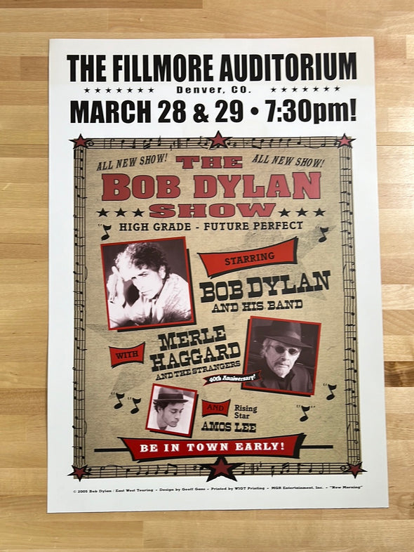 Bob Dylan - 2005 Geoff Gans poster Denver, CO Fillmore Auditorium