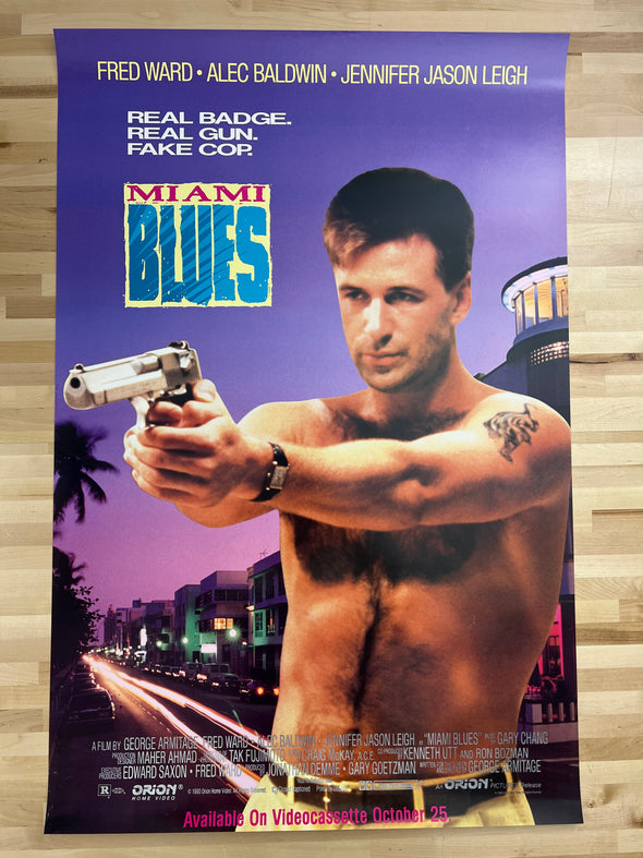 Miami Blues - 1990 video promo movie poster original 25x38