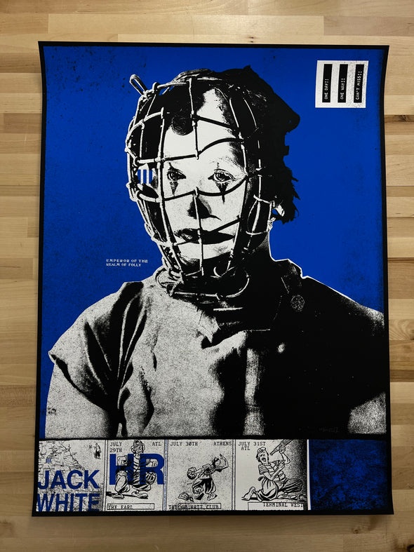 Jack White - 2024 Rob Jones poster Atlanta, GA The Earl Black & Electric Blue