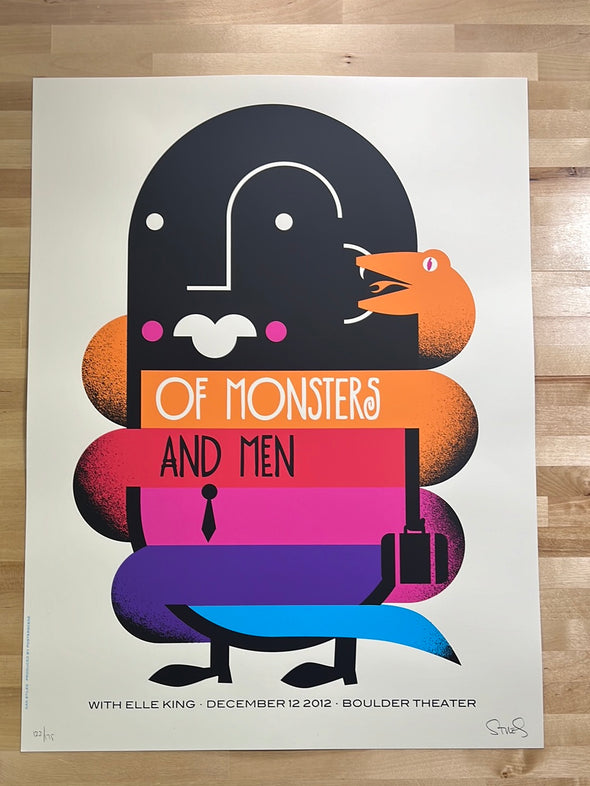Of Monsters & Men - 2012 Dan Stiles poster Boulder, CO Boulder Theatre