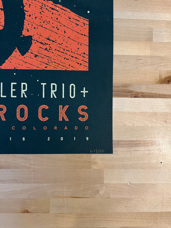 John Butler Trio - 2019 Jordan Narachinsky poster Morrison, CO Red Rocks Amphitheatre (UNAUTHENTICATED SIGNATURE)