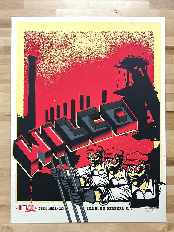 Wilco - 2009 The Silent P poster Birmingham, AL Sloss Furnaces