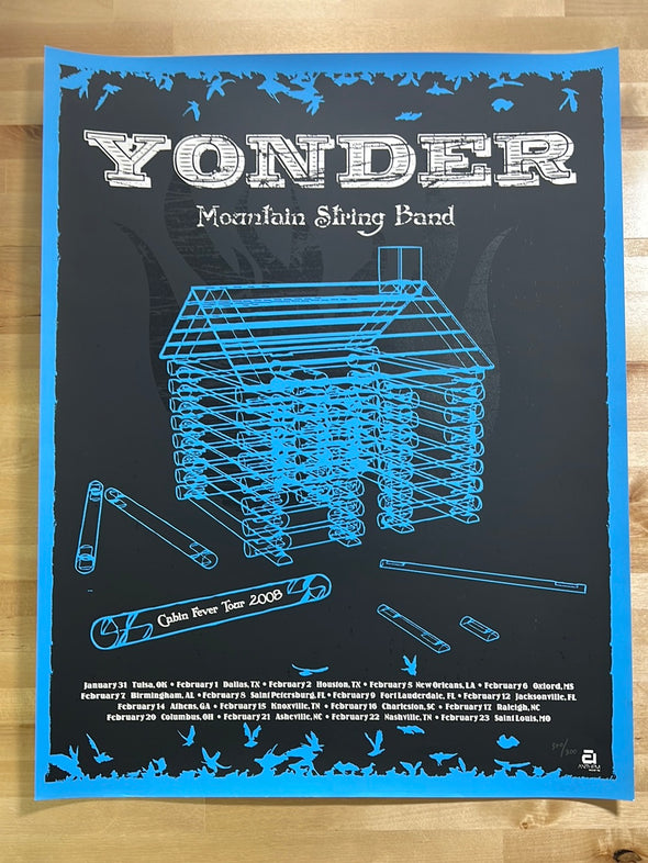 Yonder Mountain String Band - 2008 Anthem Branding poster Cabin Fever Tour