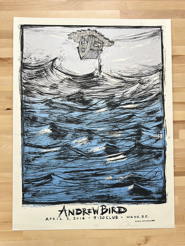 Andrew Bird - 2016 Dan Grzeca poster Washington, D.C. The 9:30 Club