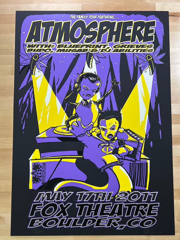 Atmosphere - 2011 Mark Serlo poster Boulder, CO Fox Theatre