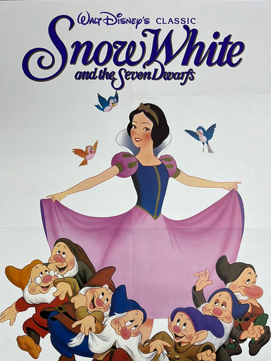 Snow White And The Seven Dwarfs 50th Anniversary - 1987 one sheet movie poster original vintage 27x41