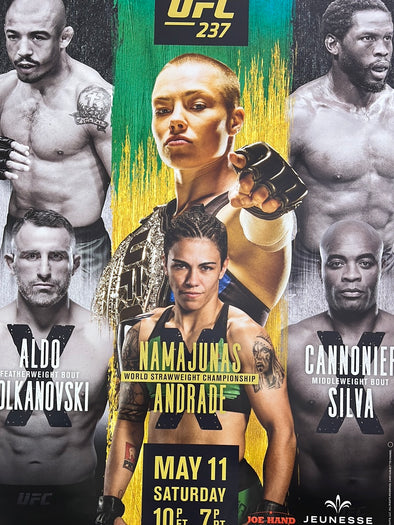 UFC 237 2019 Poster Aldo vs Volkanovski, Namajunas vs Andrade, Cannonier vs Silva