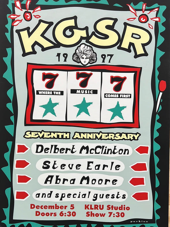 KGSR 7th Anniversary - 1997 Poster Austin, TX KLRU Studio
