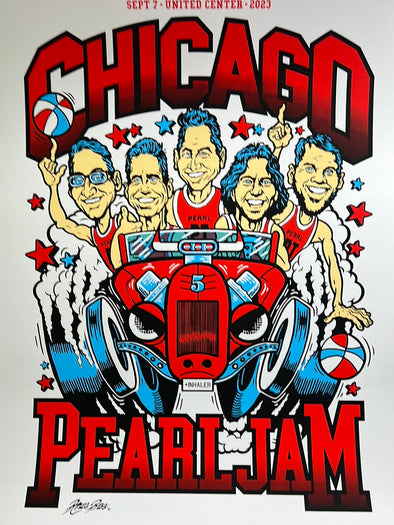 Pearl Jam - 2023 Ames Brothers poster Chicago, IL United Center