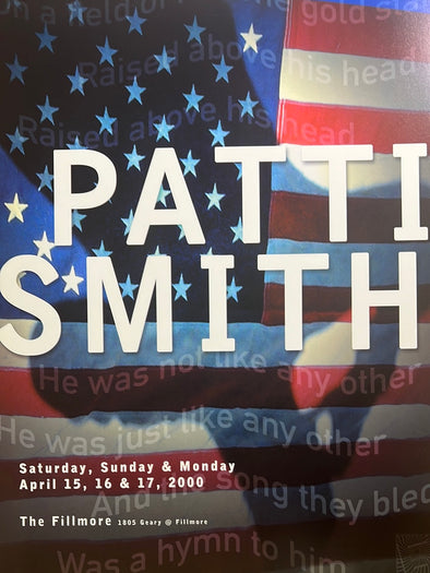 Patti Smith - 2000 Scott Idleman poster San Francisco, CA The Fillmore