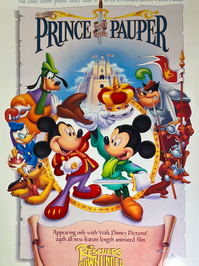 The Prince and the Pauper - 1990 promo movie poster original vintage 27x41
