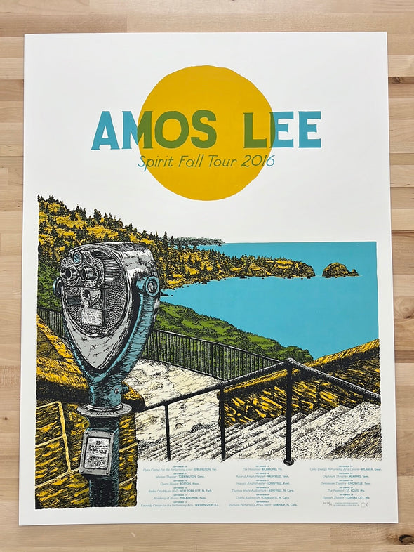 Amos Lee - 2016 Landland Poster Spirit Fall Tour