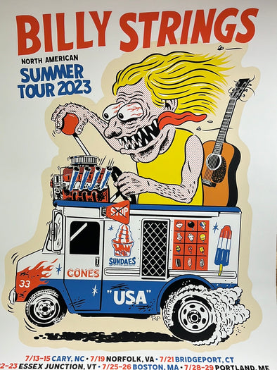 Billy Strings - 2023 Ryan Duggan poster Summer Tour