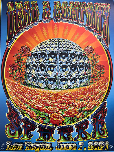 Dead & Company - 2024 Mike DuBois poster Las Vegas, Nevada 6/7 Sphere GOLD FOIL Artist Edition