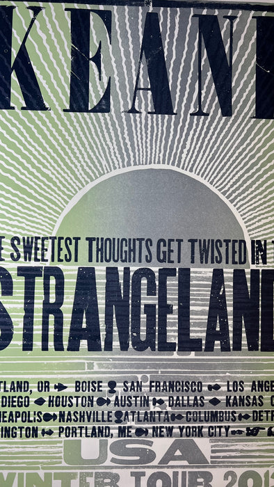 Keane - 2012 Hatch Show Print Strangeland USA Winter Tour Promo poster