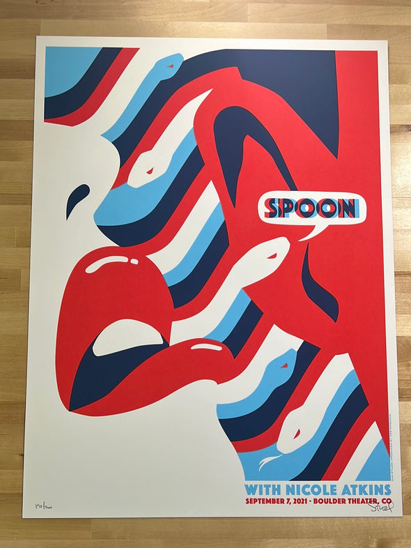 Spoon - 2021 Dan Stiles poster Boulder, CO Boulder Theatre