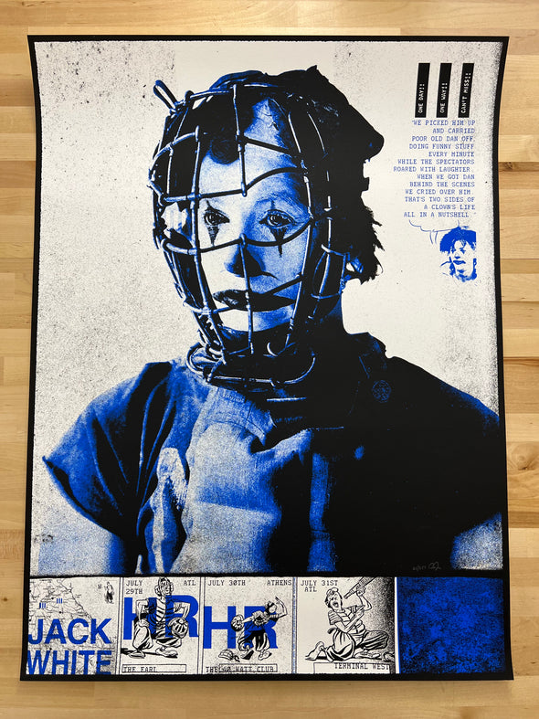 Jack White - 2024 Rob Jones poster Athens, GA 40 Watt Club Black & Electric Blue