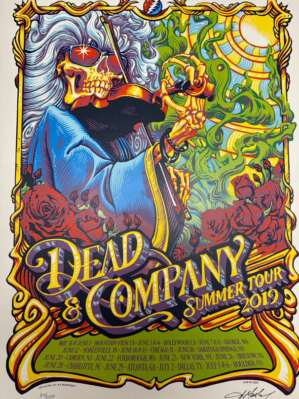 Dead & Company - 2019 AJ Masthay poster Summer Tour 1550