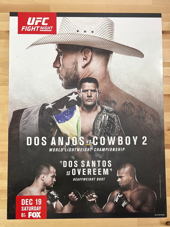 UFC Fight Night - 2015 Poster Dos Anjos vs Cowboy, Dos Santos vs Overeem