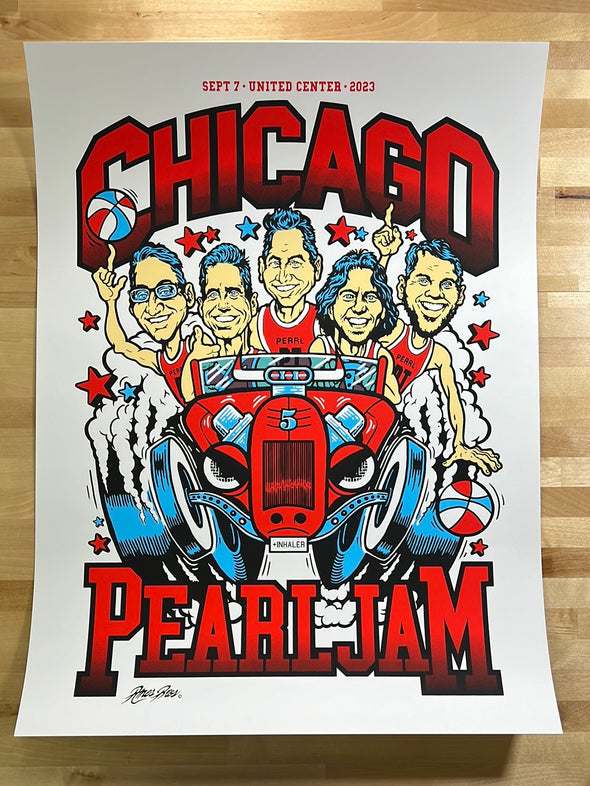 Pearl Jam - 2023 Ames Brothers poster Chicago, IL United Center