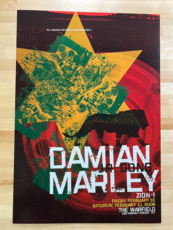Damian Marley - 2006 Patrick Nistler poster San Francisco, CA Warfield Theatre