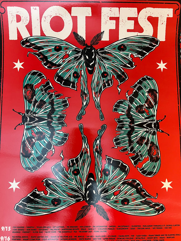 Riot Fest - 2023 Monique Doron poster Chicago, IL Douglas Park 9/15-9/17