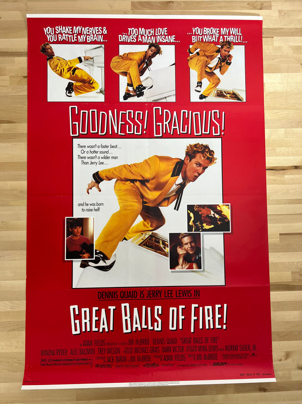 Great Balls Of Fire - 1989 one sheet movie poster original 27x41