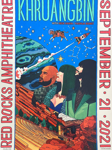 Khruangbin - 2021 poster Red Rocks Morrison, CO