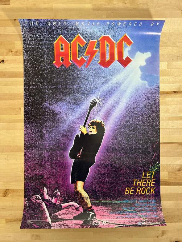 AC/DC- 1980 Let There Be Rock promo poster Warner Home Video