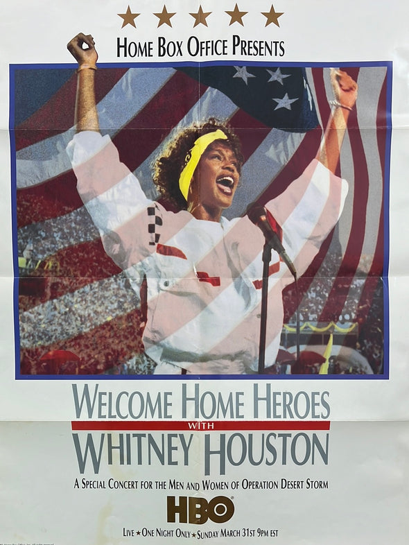 Whitney Houston - 1991 Poster Welcome Home Heroes HBO special
