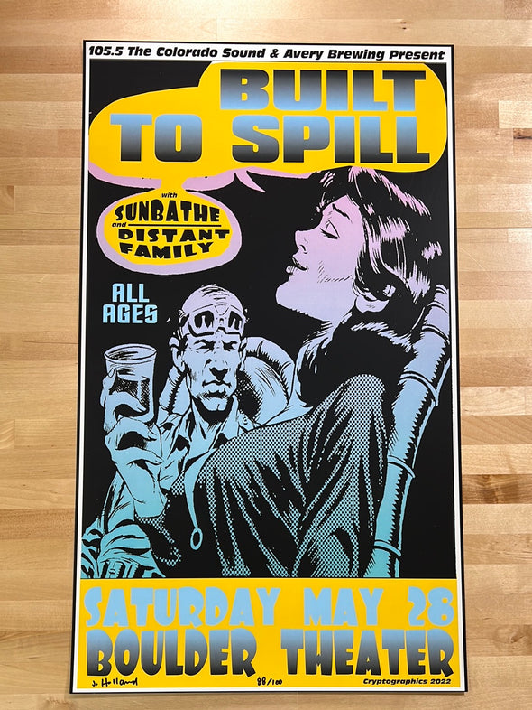 Built to Spill - 2022 Jeff Holland poster Boulder, CO Boulder Theatre