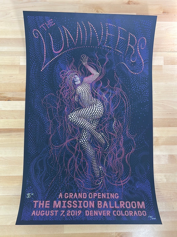 The Lumineers - 2019 John Seabury poster Mission Ballroom Denver, CO