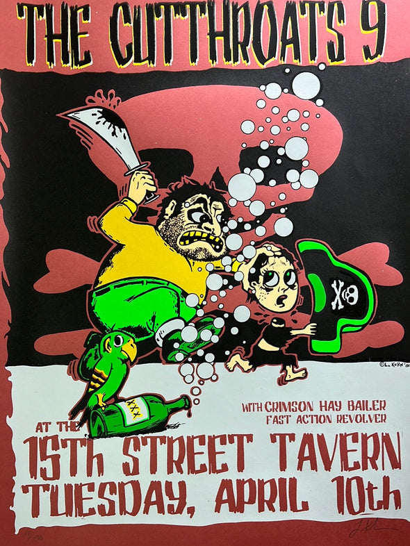 Cutthroats 9 - 2001 Lindsey Kuhn promo poster Denver, CO 15th Street Tavern