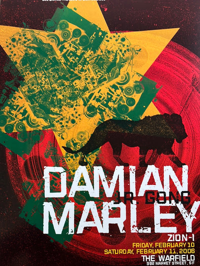 Damian Marley - 2006 Patrick Nistler poster San Francisco, CA Warfield Theatre