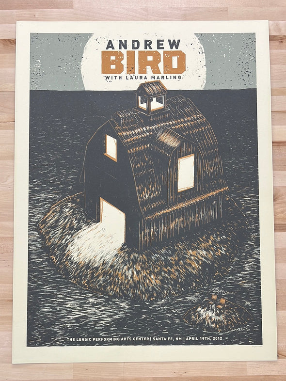 Andrew Bird - 2012 John Vogl poster Santa Fe, NM The Lensic Performing Arts Center