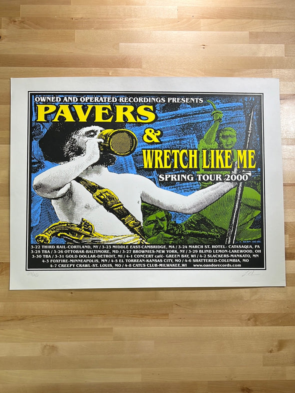 Pavers / Wretch Like Me - 2000 Lindsey Kuhn poster Spring Tour