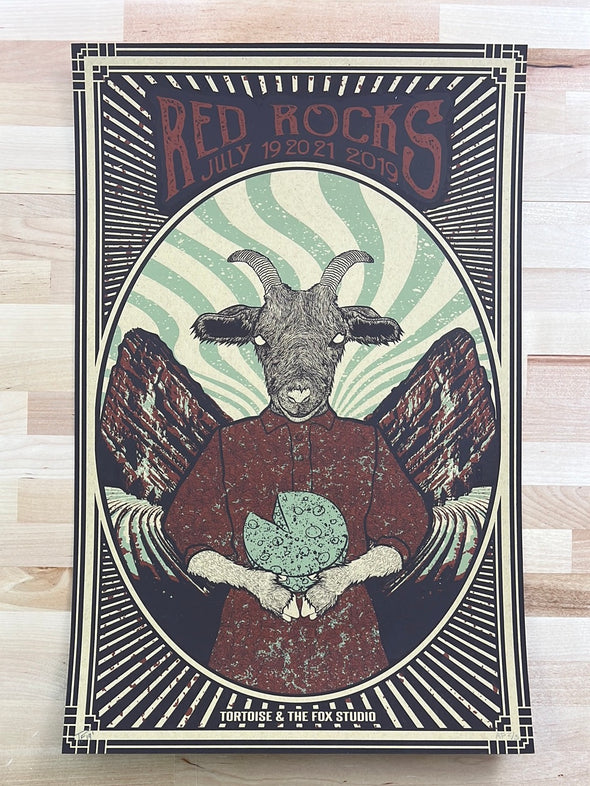 String Cheese Incident - 2019 Tortoise & The Fox Poster Morrison, CO Red Rocks Amphitheatre