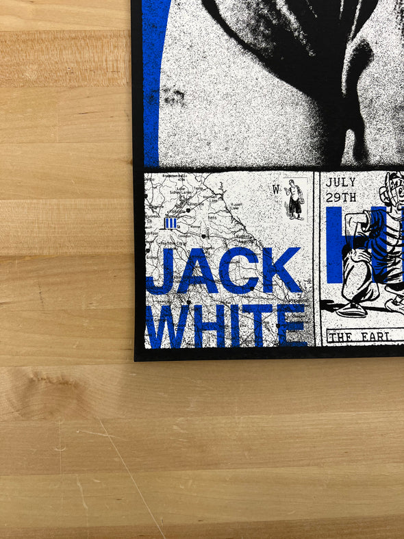 Jack White - 2024 Rob Jones poster Atlanta, GA The Earl Black & Electric Blue