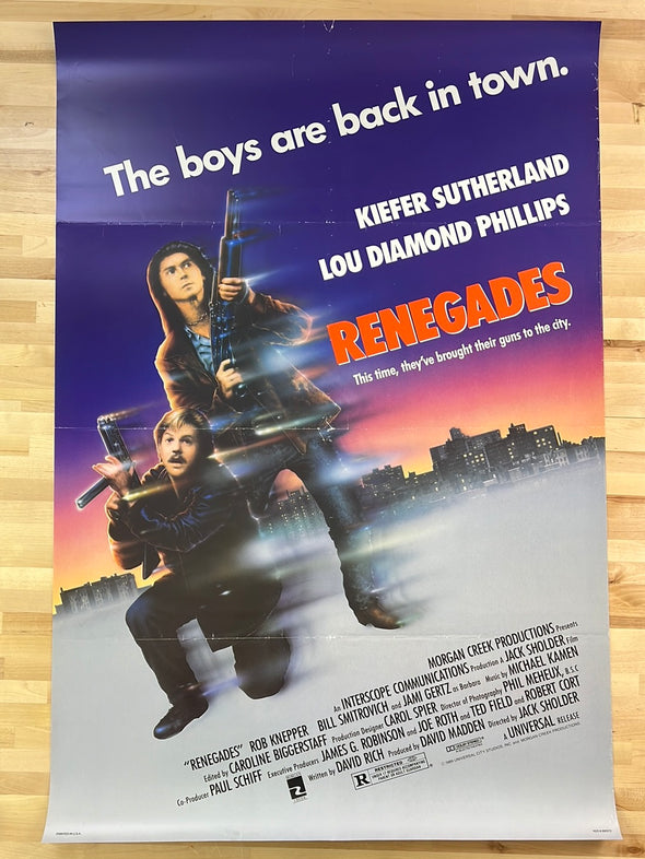 Renegades - 1989 movie poster original