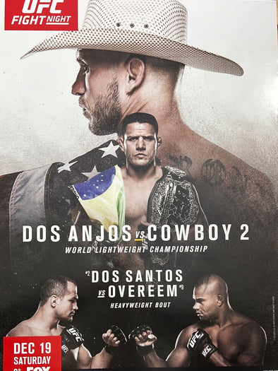 UFC Fight Night - 2015 Poster Dos Anjos vs Cowboy, Dos Santos vs Overeem