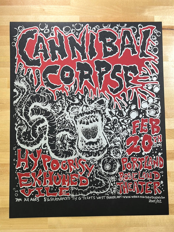 Cannibal Corpse - 2004 Mike Fisher Poster Portland, OR Roseland Theatre