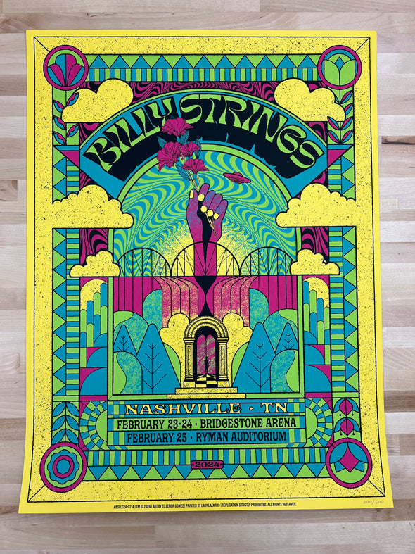 Billy Strings - 2024 El Senor Gomez poster Nashville, TN Ryman Auditorium / Bridgestone Arena