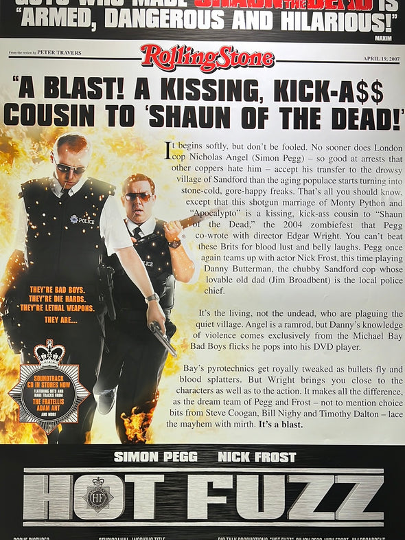 Hot Fuzz - 2007 Rolling Stone Review movie poster original