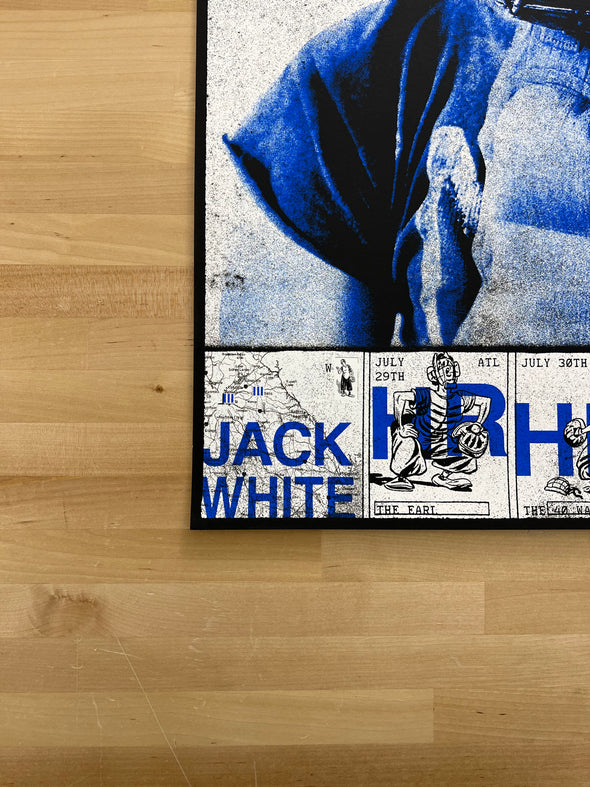 Jack White - 2024 Rob Jones poster Athens, GA 40 Watt Club Black & Electric Blue