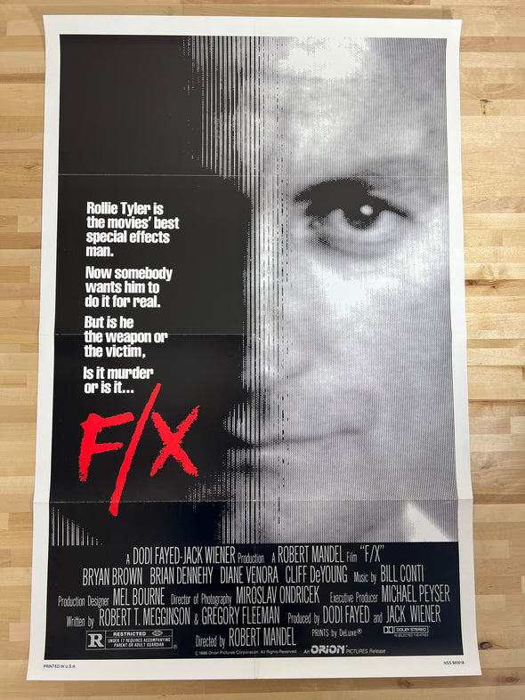 F/X - 1986 one sheet movie poster original 27x41