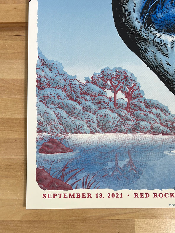 Death Cab for Cutie - 2021 Neal Williams poster Red Rocks Morrison, CO