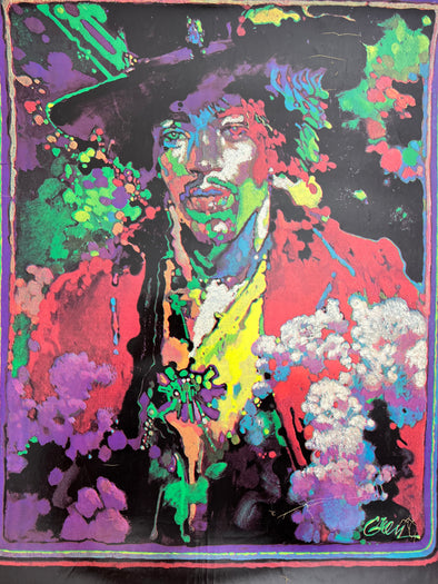 Jimi Hendrix - 1970 Peter Green poster Original Vintage Memorium.. He Was The Greatest